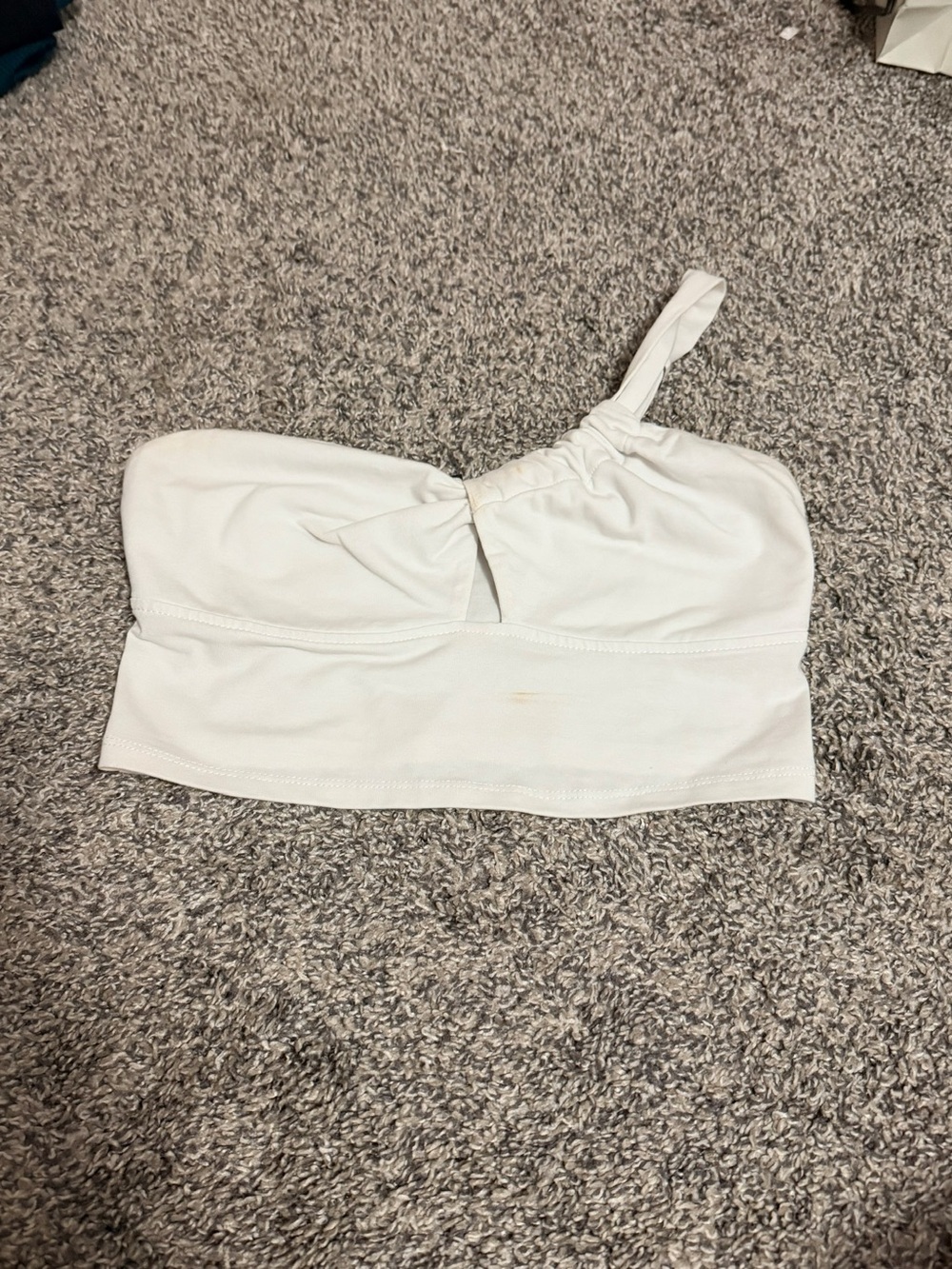 Target White One-Shoulder Crop Top with Twist Detail - Women's